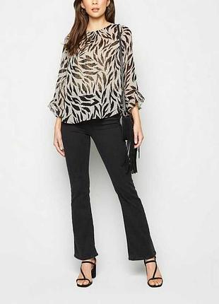 Шифонова блузка з принтом зебри new look, m