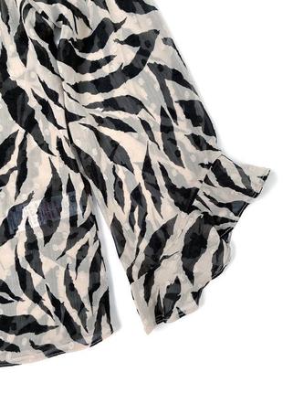 Шифонова блузка з принтом зебри new look, m7 фото