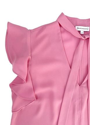 Стильна рожева блузка warehouse із зав'язками на шиї, s/m4 фото