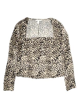 Леопардовая блузка с длинными рукавами h&m, m, l4 фото