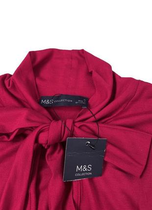 Базовий лонгслів із зав'язками на шиї m&s collection, s-m3 фото