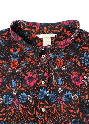 Шифонова блузка h&m з квітковим принтом, s/m6 фото