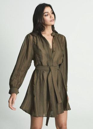 Розкішна сукня-сорочка reiss harriet з мереживною обробкою, l1 фото