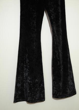 Черные бархатистые готические клешные леггинсы брюки винтаж от британского бренда staring at stars4 фото