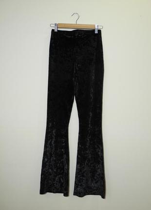 Черные бархатистые готические клешные леггинсы брюки винтаж от британского бренда staring at stars2 фото