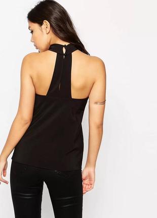 Стильный черный топ asos с высокой горловиной  с открытой спиной, xl
