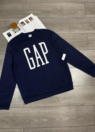 Новый крутой свитшот gap logo pullover sweatshirt tapestry navy5 фото