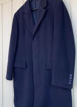 T.m.lewin men's 100% wool пальто | xl | blue1 фото