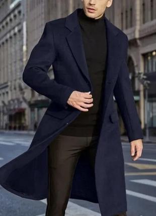 T.m.lewin men's 100% wool пальто чоловіче  | l- xl | blue6 фото