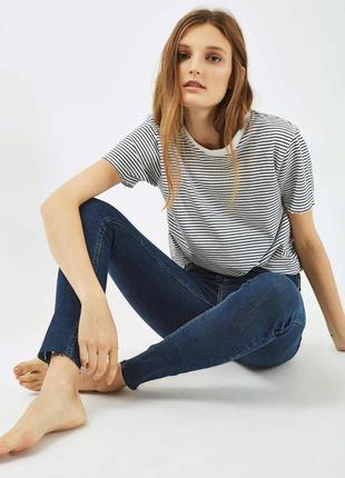 Джинси topshop jamie з необробленим краєм, w25 l301 фото