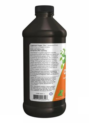 Хлорофіл now foods liquid chlorophyll & mint - 473 мл3 фото