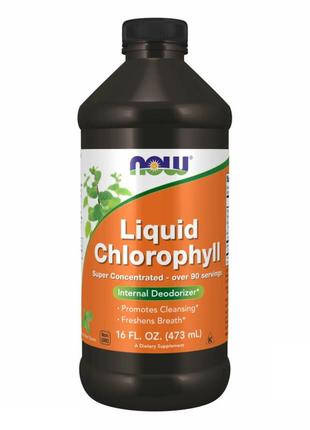 Хлорофіл now foods liquid chlorophyll & mint - 473 мл1 фото