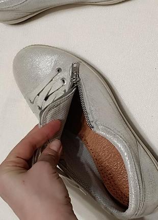 Низькі кросівки , срібні мокасини , кеди3 фото