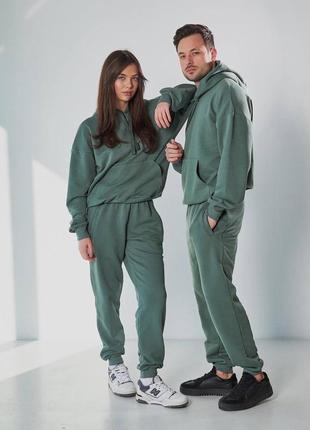 Семейный лук❤️‍🔥 качественный весенний базовый костюм худи и штаны парный комплект
