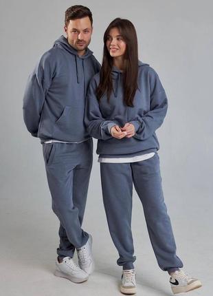 Сімейний лук❤️‍🔥 якісний весняний базовий костюм худі і штани парний комплект