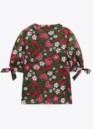 Топ nwt zara, футболка, блузка цветочный принт4 фото