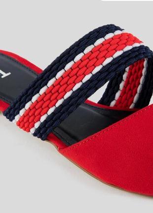 Шикарные туфли - мюли в морском стиле ярко - красного цвета tu с биркой, 💯 оригинал7 фото