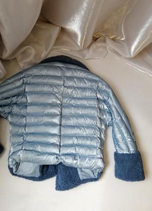 Куртка пеламутр стьобана косуха з хутром баранчик тедді5 фото