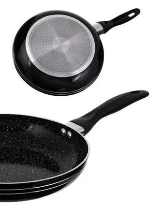 Сковорода 22 см темный мрамор unique un 5153 | антипригарная сковорода | мраморная сковорода