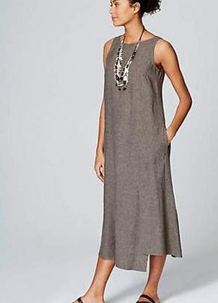 Стильна сукня з розрізом платье вільного крою етно сарафан плаття вінтаж бохо сукня в стилі 90-1 фото