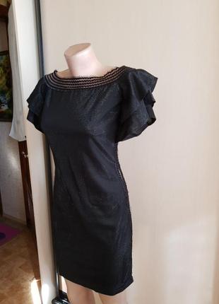 Плаття чорне з боку прозора смужка2 фото