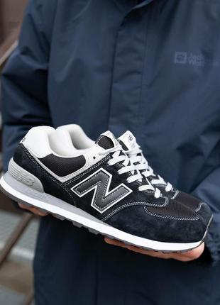 Мужские кроссовки new balance 574 dark blue white4 фото