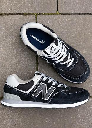 Мужские кроссовки new balance 574 dark blue white