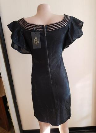 Плаття чорне з боку прозора смужка5 фото