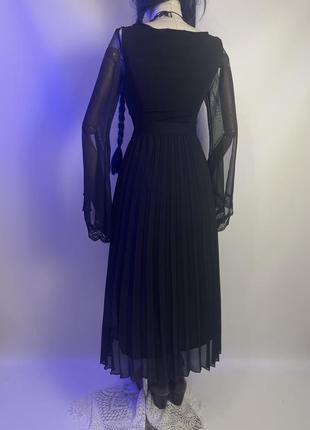 Новая с этикеткой красивая черного цвета длинная пышная юбка макси в обильную складку плиссе готическая готический стиль3 фото