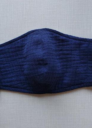 Женская , мужская синяя маска с муслина