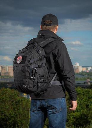 M-tac рюкзак mission pack laser cut black, штурмовой рюкзак 25л, военный рюкзак черный, туристический рюкзак4 фото