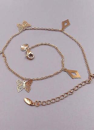 Стильный браслет на ногу из медицинского золота. позолоченный браслет хр