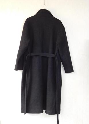 Классическое черное пальто женское3 фото