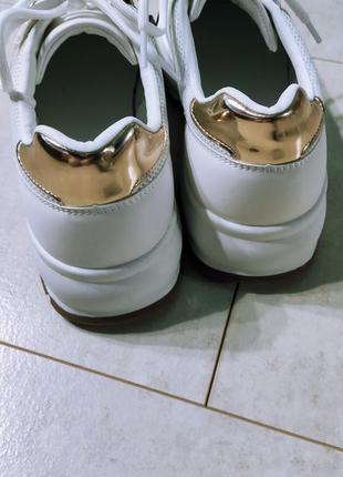 Классные женские кроссовки, белые кроссовки на высокой подошве7 фото