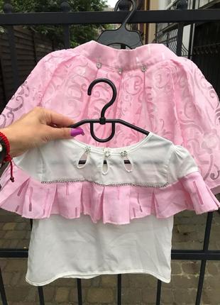 Фото + 190 нарядный летний костюм состояние нового (юбка + кофта) на рост 116-122 см