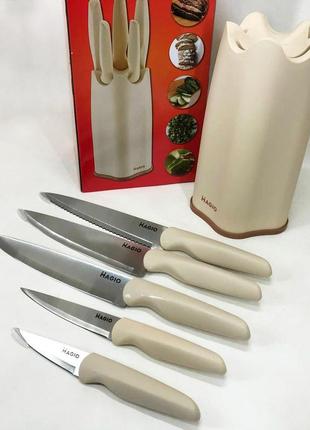 Набір ножів універсальний кухонний magio mg-1090, кухарські ножі набір, кухонні ножі6 фото
