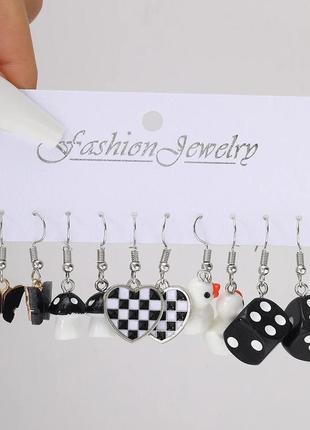 Набір сережок (5пар), сережки біжутерія