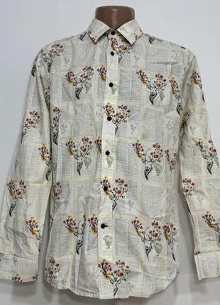 Сорочка joe browns, газета, 100% бавовна, m, стан дуже гарний