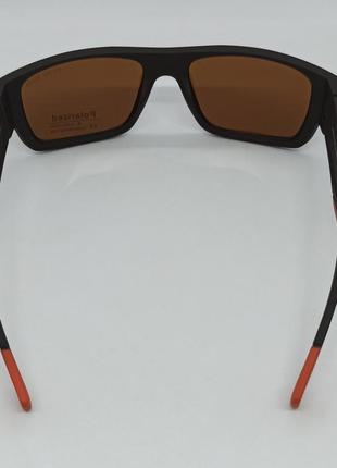Очки в стиле hugo boss мужские солнцезащитные коричневые с оранжевым матовые поляризованные6 фото