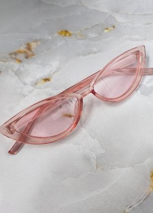 Рожеві вузькі окуляри кішечки 💕1 фото