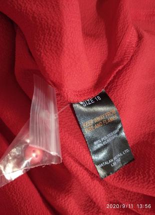Яркая красная блуза с элементом драпировки, бантом papaya uk 18, наш 52/544 фото