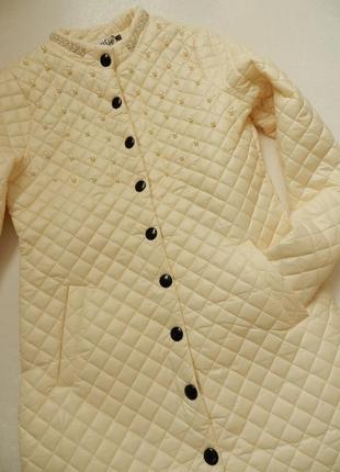 Тонке пальто з перлами с жемчугом красивенный плащ куртка кардиган с жемчугом плащ осень-весна в нал5 фото