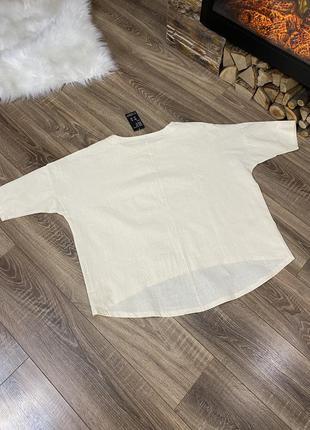 Блуза блузка женская овер сайз бежевая5 фото