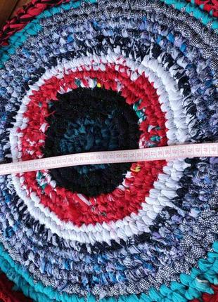 Круглый коврик из лоскутков ручной работы хенд мейд, разноцветный, 54 см, подстилка на...