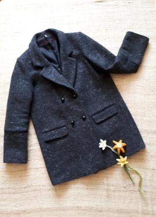 Свободный пиджак удлиненный шерстяной пальто-пиджак оверсайз