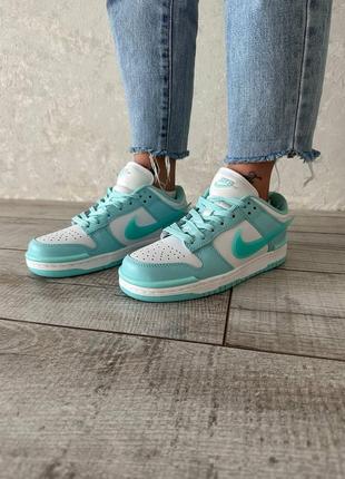 Женские кроссовки nike dunk low twist turquoise/white