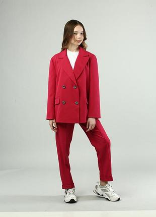 Костюм классический оверсайз малина