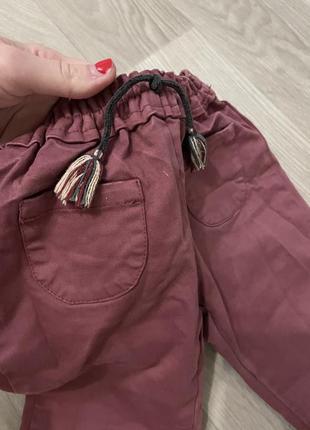 Штаны / джинсы zara 4/5 лет 104/110 бордо5 фото