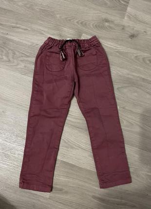 Штаны / джинсы zara 4/5 лет 104/110 бордо2 фото