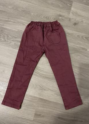 Штаны / джинсы zara 4/5 лет 104/110 бордо4 фото